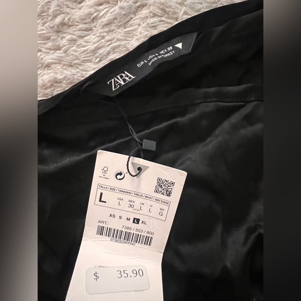 Zara Sleek Black Satin Top